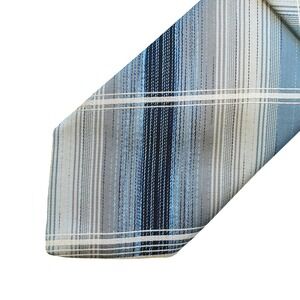 BRITTANIA Vintage Men's Striped Neck Tie‎ • navy blue gray